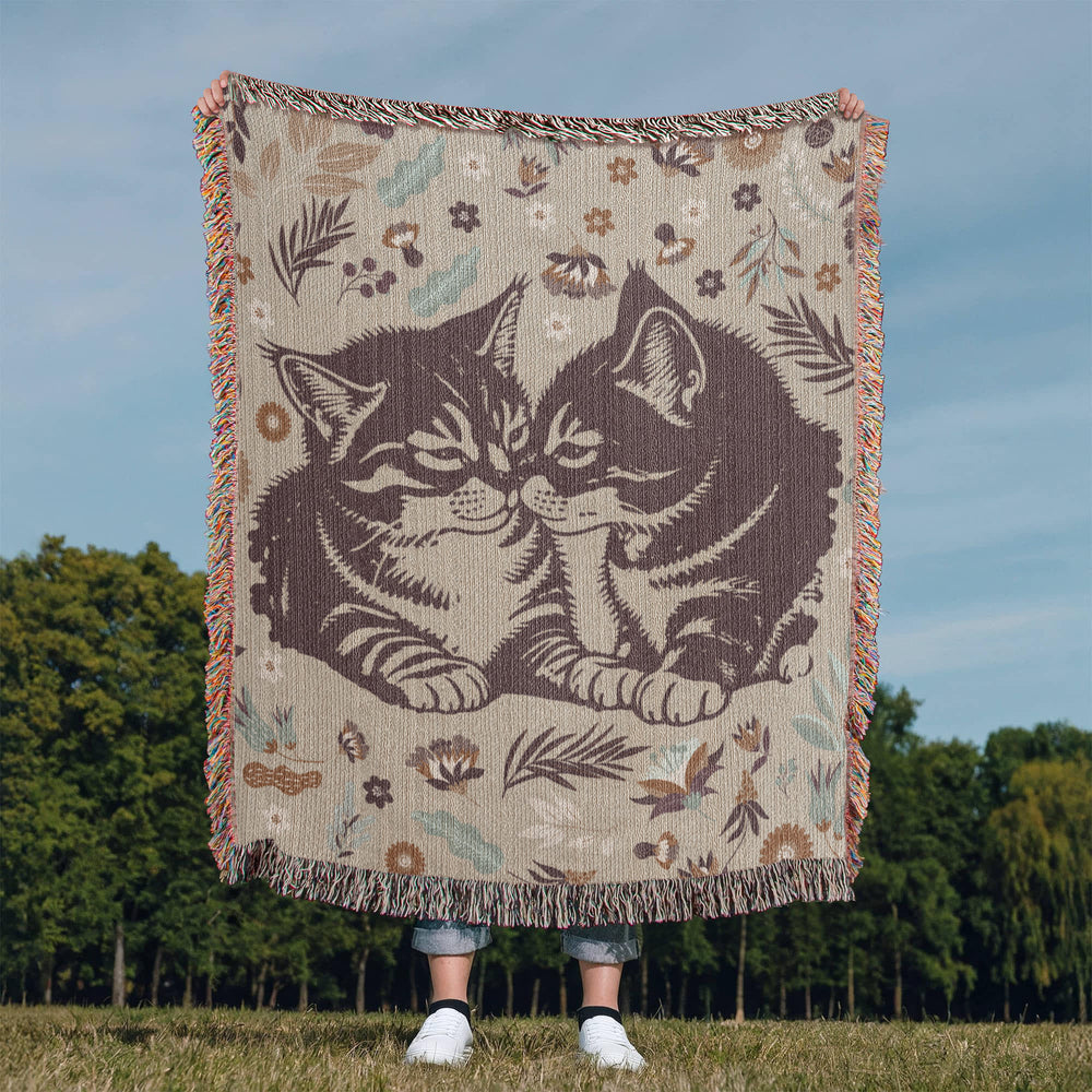 Snuggling Kitties - Woven Blanket