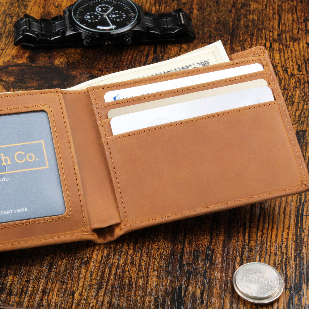 Engraved Leather Wallet Inner Section