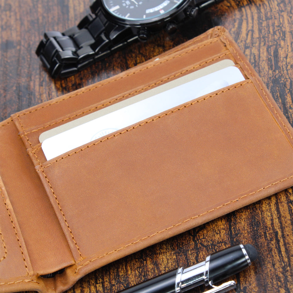 Engraved Leather Wallet Inner Section