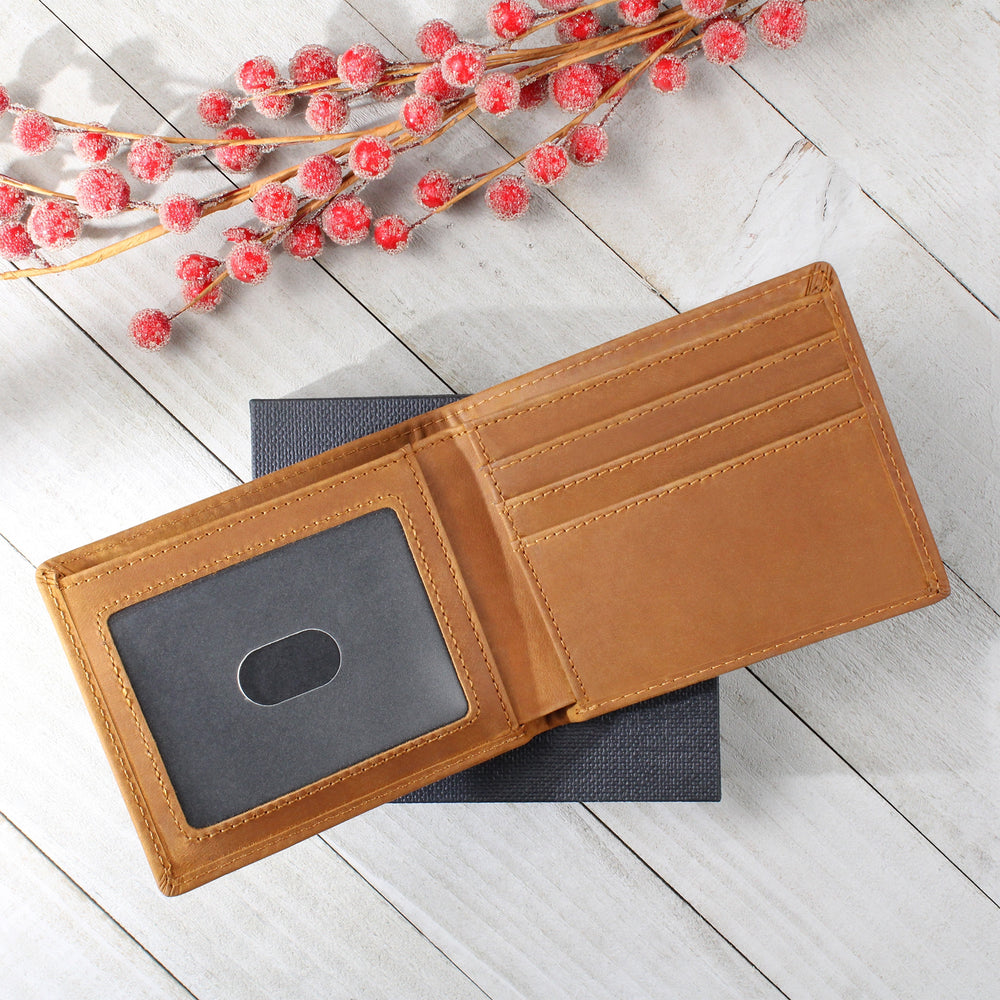 Engraved Leather Wallet Inner Section