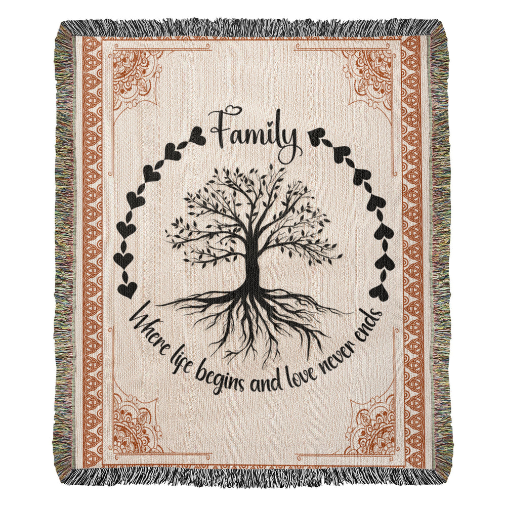 Family Roots, Celtic Tree Woven Blanket