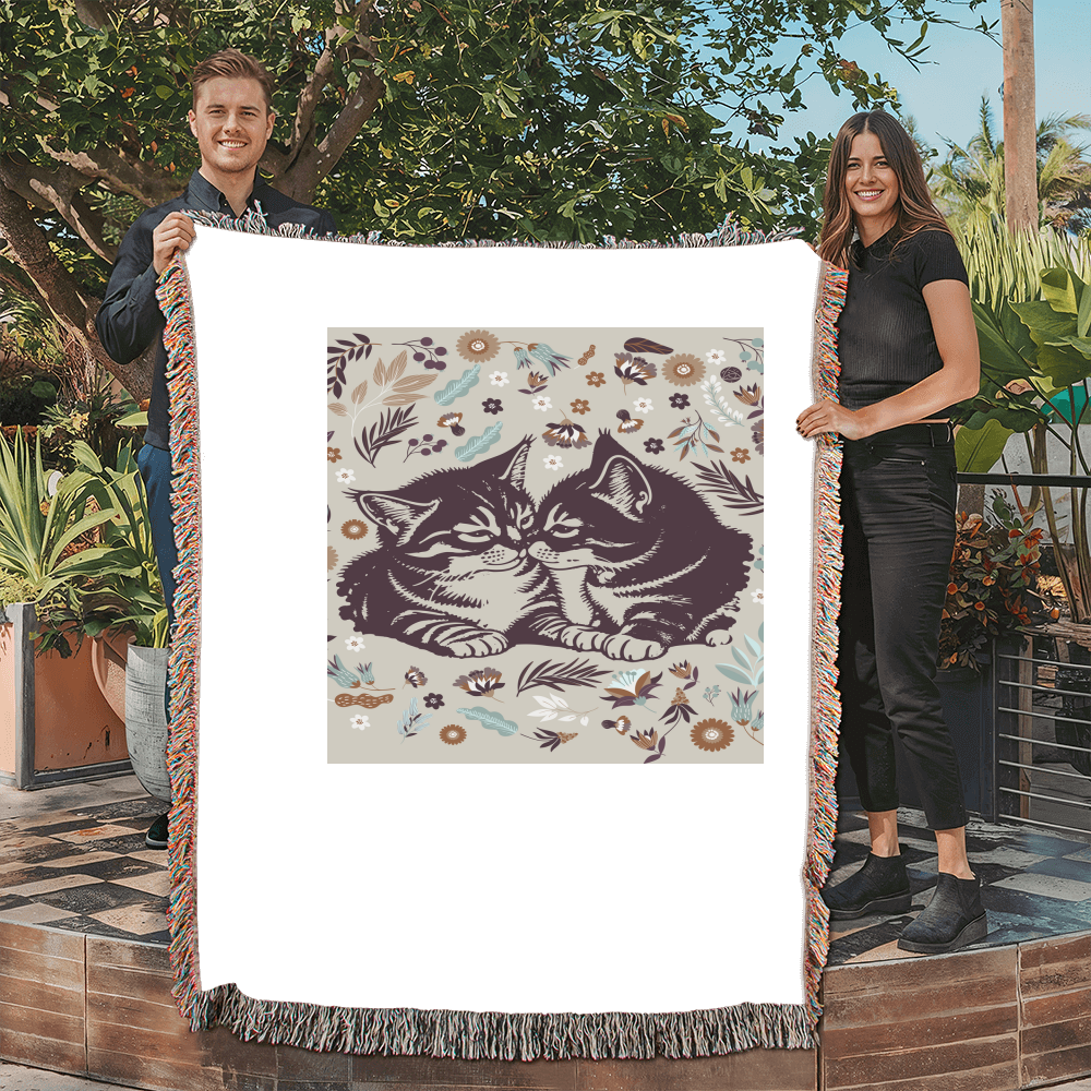 Snuggling Kitties - Woven Blanket